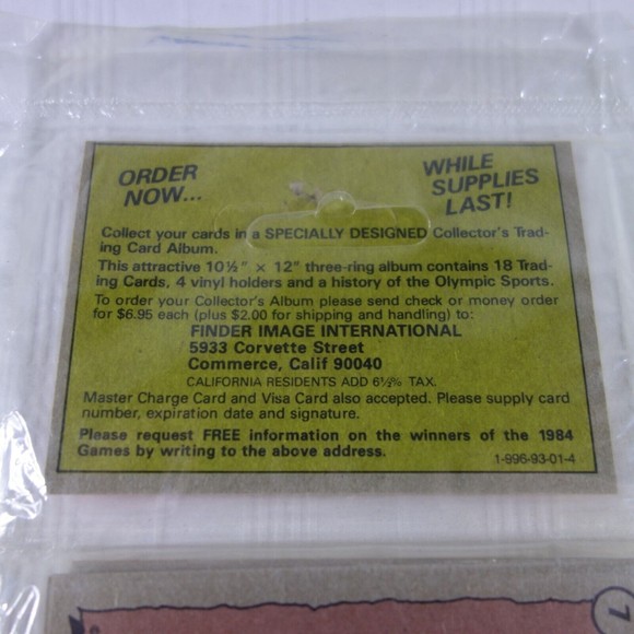 1983 Finder Image GREATEST OLYMPIANS Rack Pack Trading Cards Cathy Ferguson NIP - Picture 7 of 10